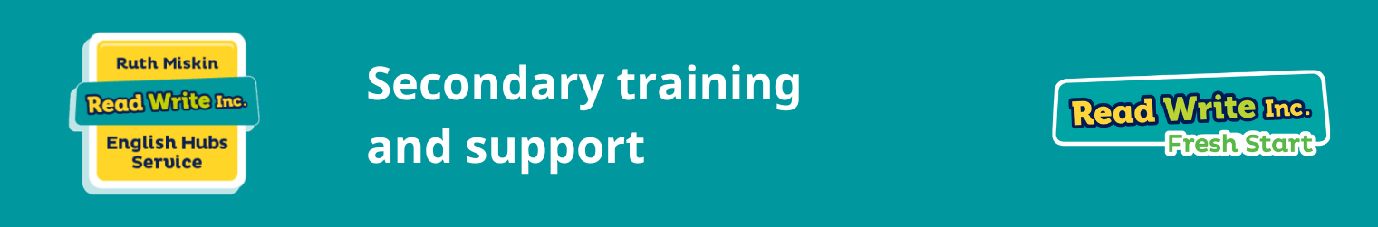 A banner to show that the title of the page is Secondary training and support