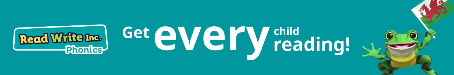 Banner with Read Write Inc. logo and Fred the frog. the banner reads: Get every child reading!