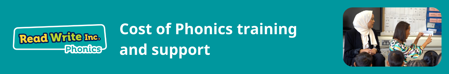 Banner to say that the title of this page is Cost of Read Write Inc. Phonics training and support.